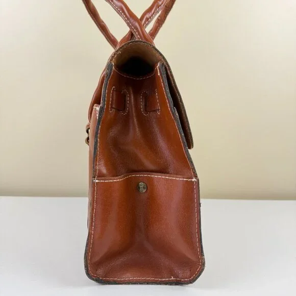 EUC Patricia Nash Vienna Tan/Brown Leather Satchel Bag - Picture 3 of 14